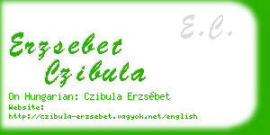 erzsebet czibula business card